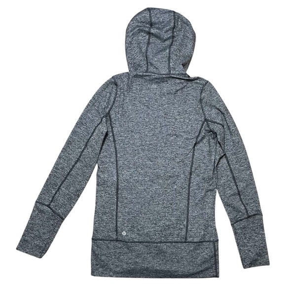Lululemon Wm’s Stride Hoodie Long Jacket II In Heathered Black & Gray Sz 6 - Picture 2 of 15